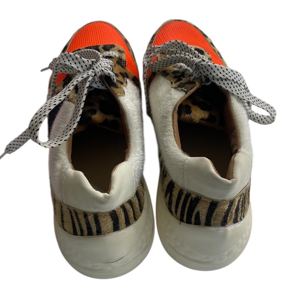 Animal print,Leopard,Orange Women's Sneakers,Size 7 - Picture 5 of 7